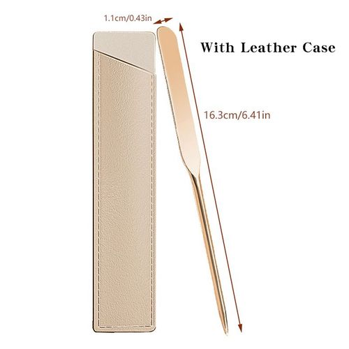 Spatule À Double Tête En Acier Inoxydable, Bâton De Mélange De Fond De Teint, Outil De Mélange De Crème, Outil Cosmétique Avec Étui, 1 Pièce 