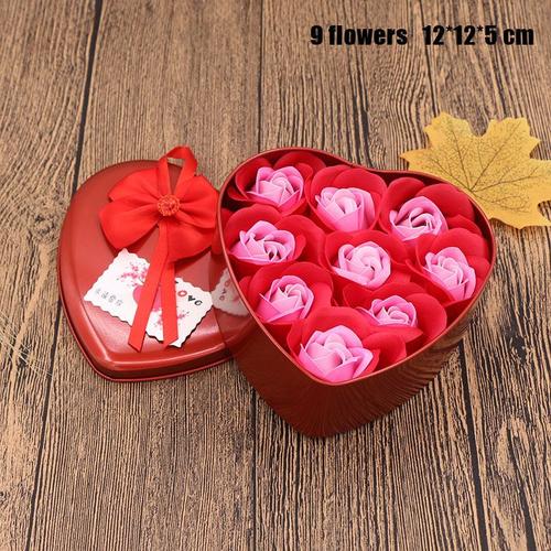 Boîte Cadeau À Savons En Forme De Rose Ou D'ours, 9 Pièces, Pour Noël, Anniversaire, Saint-Valentin, Mariage, Outil De Soins De La Peau 