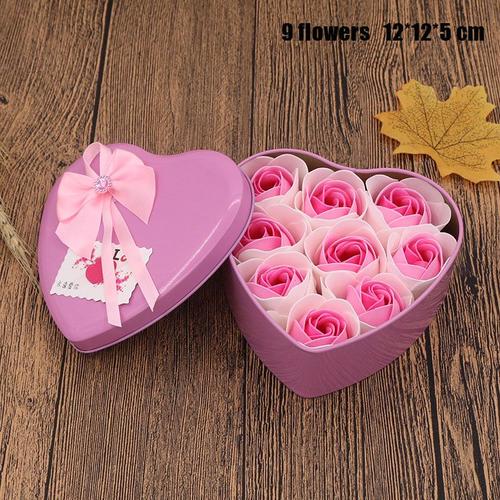 Boîte Cadeau À Savons En Forme De Rose Ou D'ours, 9 Pièces, Pour Noël, Anniversaire, Saint-Valentin, Mariage, Outil De Soins De La Peau 