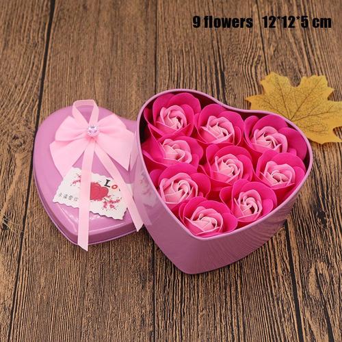 Boîte Cadeau À Savons En Forme De Rose Ou D'ours, 9 Pièces, Pour Noël, Anniversaire, Saint-Valentin, Mariage, Outil De Soins De La Peau 