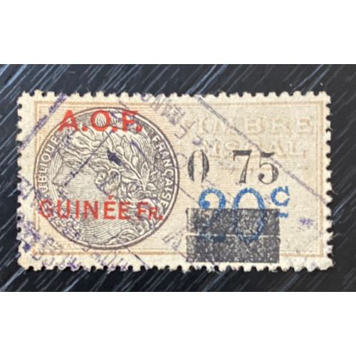 Timbre Fiscal Aof Guinée 0.75 Sur 20