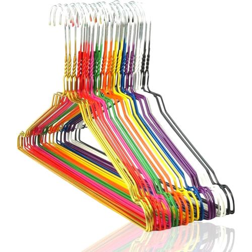 Cintres cintres cintres armoire béquilles vêtements fer gain de place métal coloré pour maison et buanderie pantalon 40 cm arc-en-ciel 50 pièces