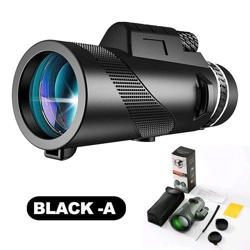 Télescope portable pliable longue distance,mini télescope injuste pour la chasse,le sport,l'extérieur,le camping,les voyages,n'aime HD 80x100,5000m - Type Noir A