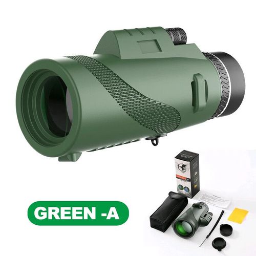 Télescope portable pliable longue distance,mini télescope injuste pour la chasse,le sport,l'extérieur,le camping,les voyages,n'aime HD 80x100,5000m - Type Vert A