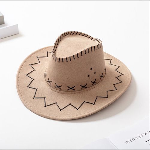 Chapeau De Cowboy Unisexe,Couleur Unie,Pour Adulte,Protection Solaire À Large Bord,Jazz En Plein Air,Printemps Été