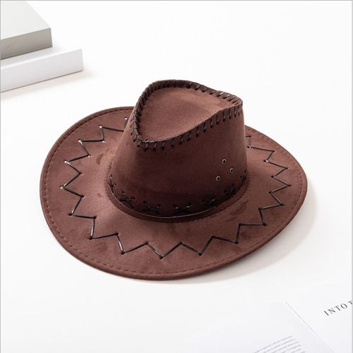 Chapeau De Cowboy Unisexe,Couleur Unie,Pour Adulte,Protection Solaire À Large Bord,Jazz En Plein Air,Printemps Été