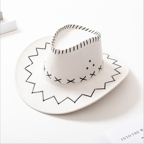 Chapeau De Cowboy Unisexe,Couleur Unie,Pour Adulte,Protection Solaire À Large Bord,Jazz En Plein Air,Printemps Été