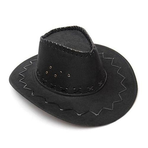 Chapeau De Cowboy En Daim Pour Hommes,1 Pièce,Look Sauvage,Robe Fantaisie,Noir,Unisexe,Été