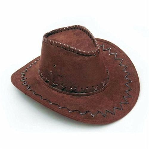 Chapeau De Cowboy En Daim Pour Hommes,1 Pièce,Look Sauvage,Robe Fantaisie,Noir,Unisexe,Été