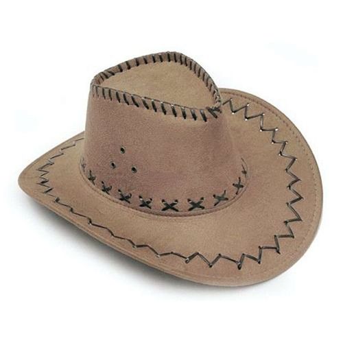 Chapeau De Cowboy En Daim Pour Hommes,1 Pièce,Look Sauvage,Robe Fantaisie,Noir,Unisexe,Été