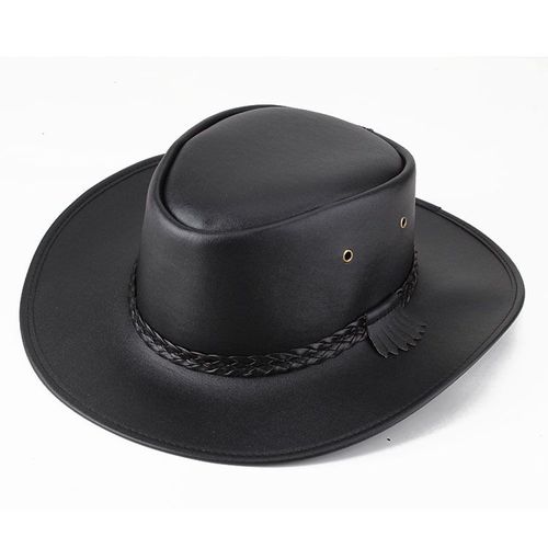 Chapeau De Cowboy Western En Faux Cuir Pour Homme,Casquette Vintage De Jazz,De Haute Qualité,Automne Et Hiver,2021
