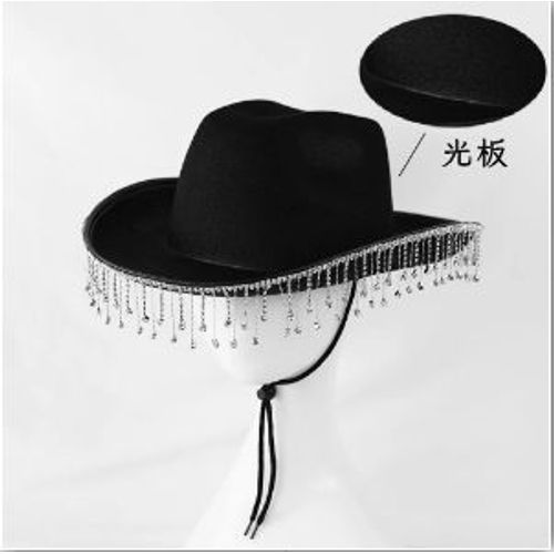 Chapeau De Cowboy Occidental À Franges En Biscuits,Diadème De Cow-Girl,Casquette En Feutre À Large Bord Pour Fille,Costume De Cosplay,Chapeaux De Fête