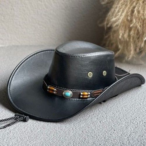 Chapeaux De Cowboy Occidental En Faux Cuir Pour Femmes Et Hommes,Vintage,Robe De Monsieur,Panama,Casquette De Jazz,Sombrero Hombre,