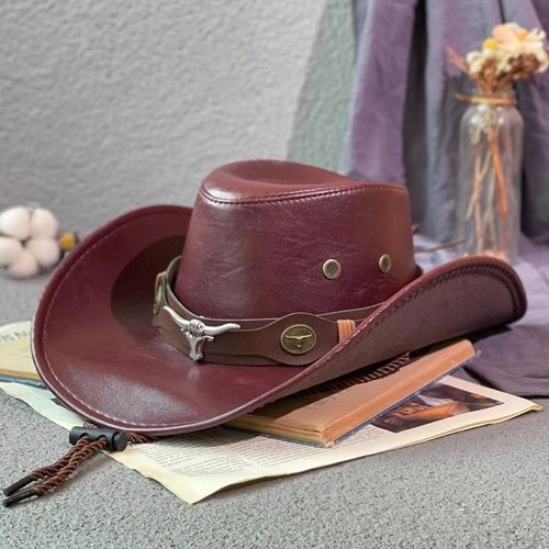 Chapeaux De Cowboy Occidental En Faux Cuir Pour Femmes Et Hommes,Vintage,Robe De Monsieur,Panama,Casquette De Jazz,Sombrero Hombre,