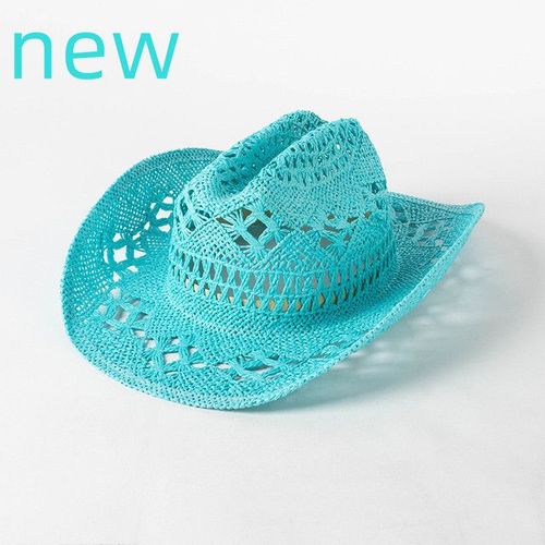 Chapeau De Cowboy En Feutre Monochrome Pour Hommes Et Femmes,Chapeaux De Paille,Grand Bord,Extérieur,Plage,1958,Vert Enge