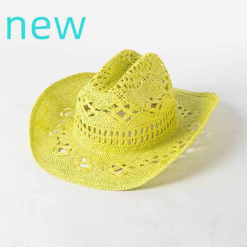 Chapeau De Cowboy En Feutre Monochrome Pour Hommes Et Femmes,Chapeaux De Paille,Grand Bord,Extérieur,Plage,1958,Vert Enge