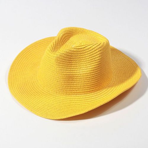 Chapeau De Cowboy En Feutre Monochrome Pour Hommes Et Femmes,Chapeaux De Paille,Grand Bord,Extérieur,Plage,1958,Vert Enge