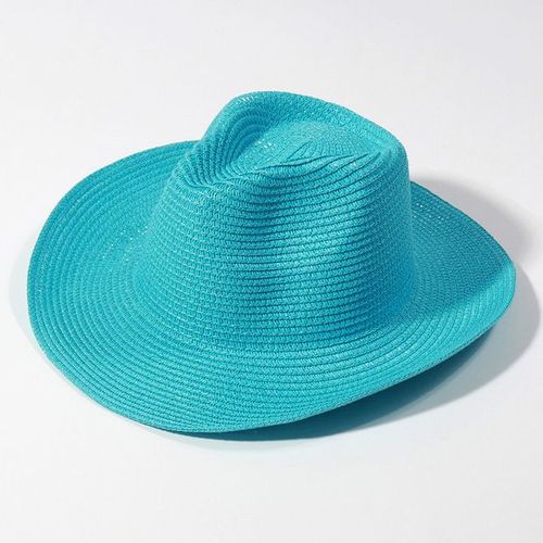 Chapeau De Cowboy En Feutre Monochrome Pour Hommes Et Femmes,Chapeaux De Paille,Grand Bord,Extérieur,Plage,1958,Vert Enge