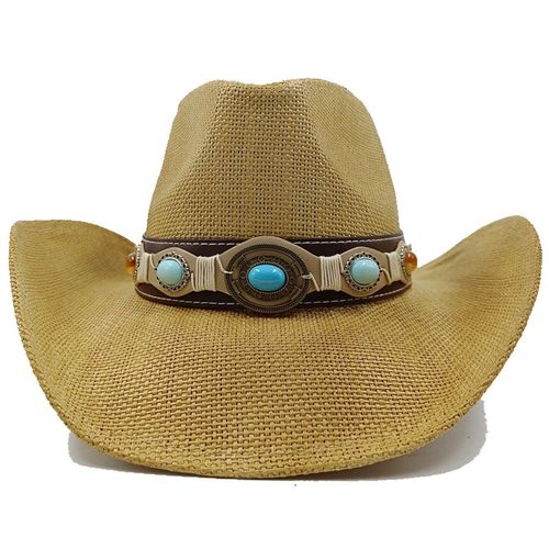 Chapeau De Cowboy Vintage En Paille Épaissie Pour Hommes Et Femmes,Chapeau De Soleil D'été,Grande Taille,Jazz,2023