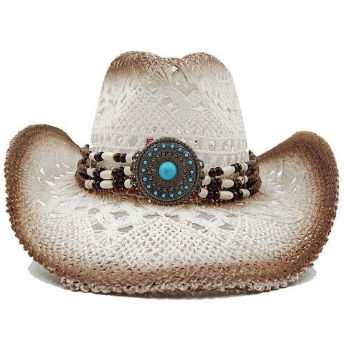 Chapeau De Cowboy Vintage En Paille Épaissie Pour Hommes Et Femmes,Chapeau De Soleil D'été,Grande Taille,Jazz,2023