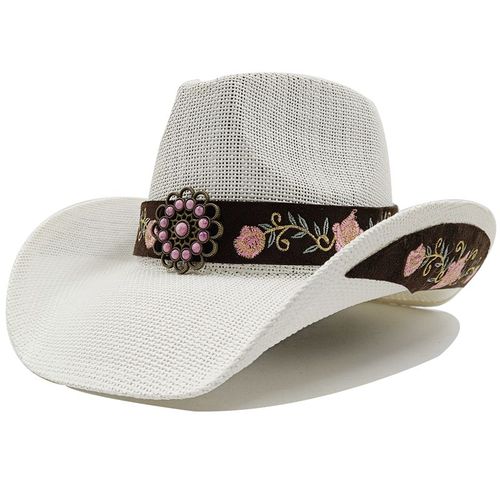 Chapeau De Cowboy Vintage En Paille Épaissie Pour Hommes Et Femmes,Chapeau De Soleil D'été,Grande Taille,Jazz,2023