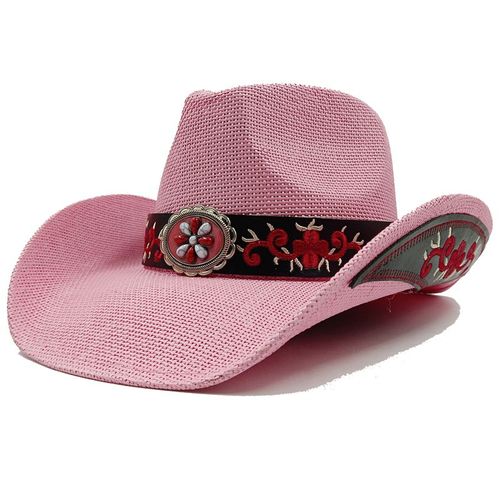 Chapeau De Cowboy Vintage En Paille Épaissie Pour Hommes Et Femmes,Chapeau De Soleil D'été,Grande Taille,Jazz,2023