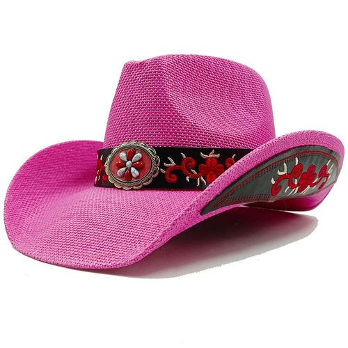 Chapeau De Cowboy Vintage En Paille Épaissie Pour Hommes Et Femmes,Chapeau De Soleil D'été,Grande Taille,Jazz,2023