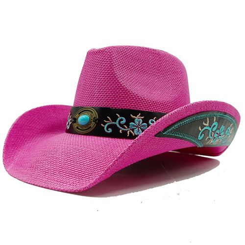 Chapeau De Cowboy Vintage En Paille Épaissie Pour Hommes Et Femmes,Chapeau De Soleil D'été,Grande Taille,Jazz,2023