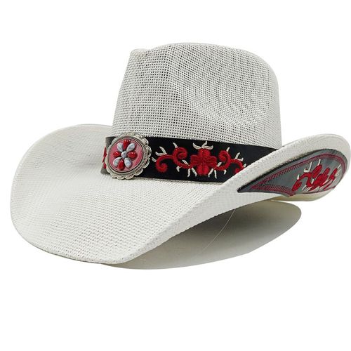 Chapeau De Cowboy Vintage En Paille Épaissie Pour Hommes Et Femmes,Chapeau De Soleil D'été,Grande Taille,Jazz,2023