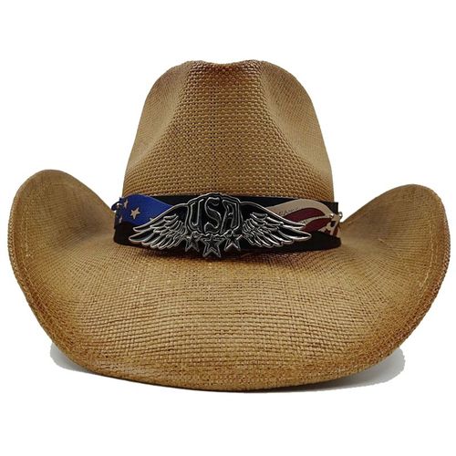 Chapeau De Cowboy Vintage En Paille Épaissie Pour Hommes Et Femmes,Chapeau De Soleil D'été,Grande Taille,Jazz,2023