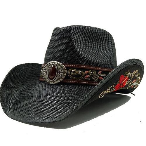 Chapeau De Cowboy Vintage En Paille Épaissie Pour Hommes Et Femmes,Chapeau De Soleil D'été,Grande Taille,Jazz,2023