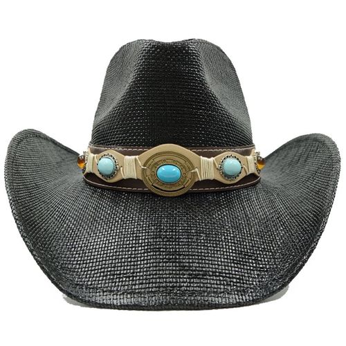 Chapeau De Cowboy Vintage En Paille Épaissie Pour Hommes Et Femmes,Chapeau De Soleil D'été,Grande Taille,Jazz,2023