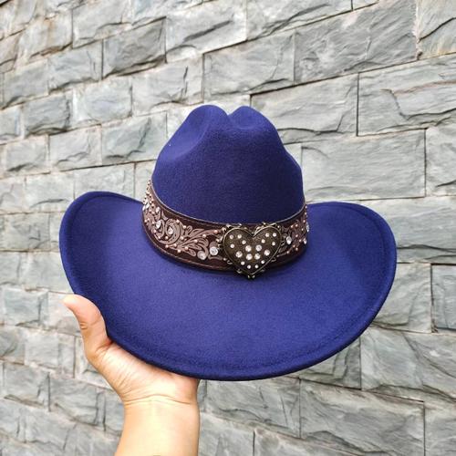 Chapeau De Cowboy En Laine Pour Hommes,Couvre-Chef De Chevalier Vintage,Crochet En Métal,Automne/Hiver 2023