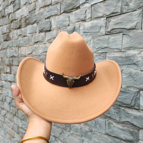 Chapeau De Cowboy En Laine Pour Hommes,Couvre-Chef De Chevalier Vintage,Crochet En Métal,Automne/Hiver 2023