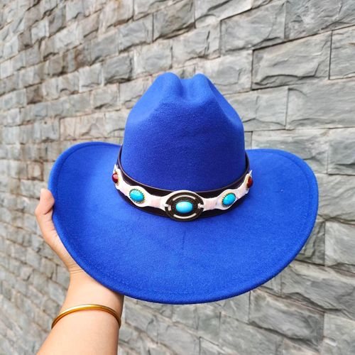 Chapeau De Cowboy En Laine Pour Hommes,Couvre-Chef De Chevalier Vintage,Crochet En Métal,Automne/Hiver 2023