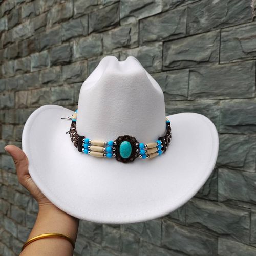 Chapeau De Cowboy En Laine Pour Hommes,Couvre-Chef De Chevalier Vintage,Crochet En Métal,Automne/Hiver 2023