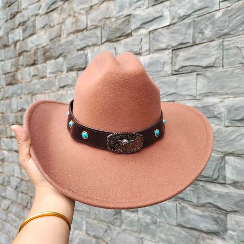 Chapeau De Cowboy En Laine Pour Hommes,Couvre-Chef De Chevalier Vintage,Crochet En Métal,Automne/Hiver 2023