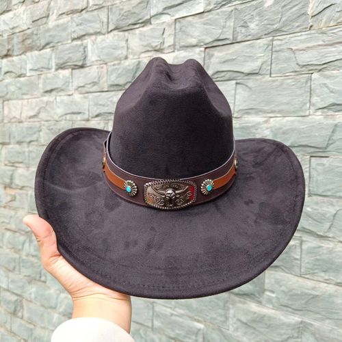 Chapeau De Cowboy En Laine Pour Hommes,Couvre-Chef De Chevalier Vintage,Crochet En Métal,Automne/Hiver 2023