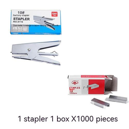 Agrafeuse À Main En Métal Pour Livre,1 Ensemble,Grande Agrafeuse Sans Aiguille,Agrafeuse Pour Papier - Type Stapler With Staples