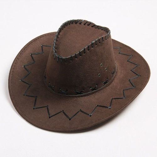 Chapeau De Cowboy Occidental Décontracté Pour Hommes Et Femmes,Chapeau De Soleil Pour Enfants,Daim Él,Bord Large,Loisirs D'halloween