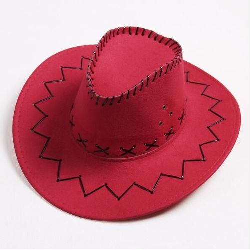 Chapeau De Cowboy Occidental Décontracté Pour Hommes Et Femmes,Chapeau De Soleil Pour Enfants,Daim Él,Bord Large,Loisirs D'halloween