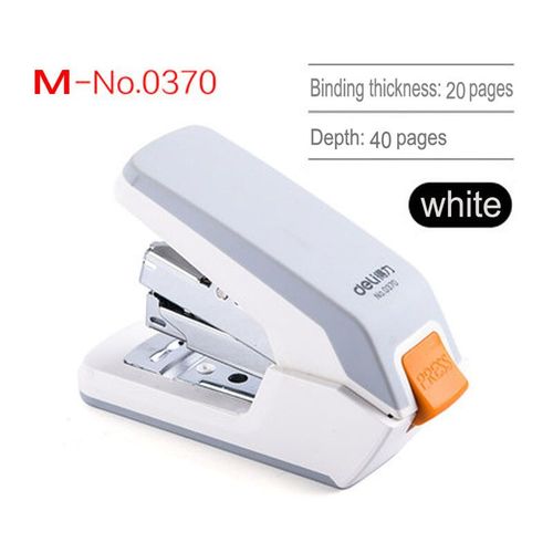 Deli Agrafeuse Économie De Travail Fournitures De Bureau Étudiant Spécial Mini Petite Agrafeuse Standard Multi-Fonction Agrafeuse Pratique - Type M-No.0370 White