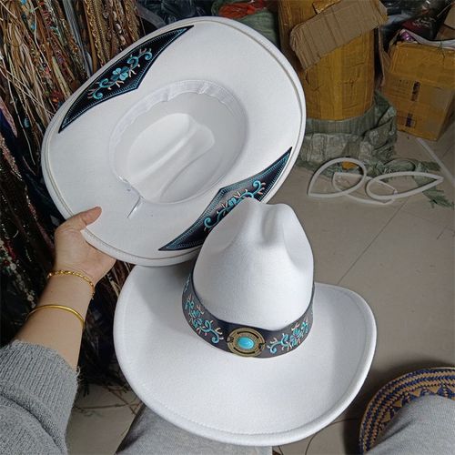 Chapeau De Cowboy Brodé Rose Pour Homme Et Femme,Andervintage Et Élégant