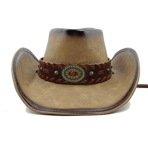 Chapeau De Cowboy Occidental En Cuir Pour Homme,Style 30,Pour Papa,Gentleman,Sombrero,Zones,Casquettes,Grande Taille