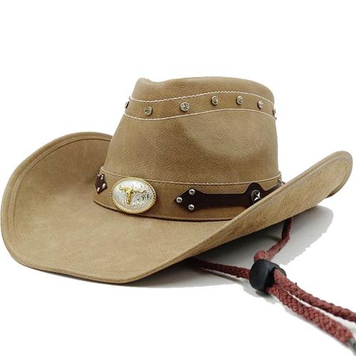 Chapeau De Cowboy Occidental En Cuir Pour Homme,Style 30,Pour Papa,Gentleman,Sombrero,Zones,Casquettes,Grande Taille