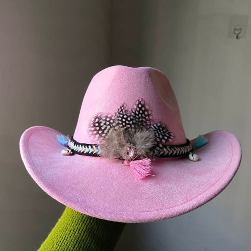 Chapeau De Cowboy En Daim À Plumes Pour Hommes,Bord Vintage,Hip Hop,Jazz,Everak Church Hat,Zones Sombrero Bre,7cm