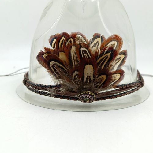 Chapeau De Cowboy Avec Plumes Brodées Pour Homme Et Femme,Accessoire Andervintage Élégant En Paille
