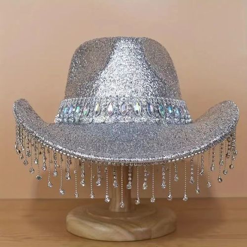 Chapeau Western Cirboy À Larges Bords Pour Hommes Ou Femmes,Chapeau Pour Dames,Gentleman,Cow-Girl,Cloche,Jazz,Rétro