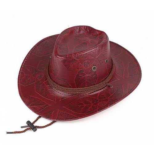 Chapeau De Cowboy Western Vintage En Faux Cuir Pour Homme Et Femme,Jazz,Ander,Zone Sombrero,