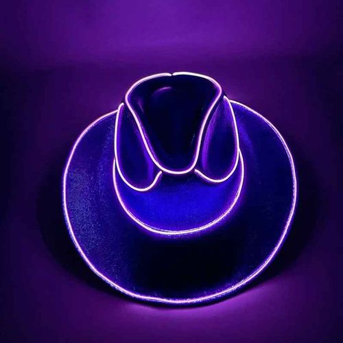 Chapeau De Cowboy Structurels Ent À Led,Casquette De Cow-Girl Plonger Oyante,Chapeau De Club De Nuit,Décoration De Festival De Cosplay,Fête,Western Chang,Coloré